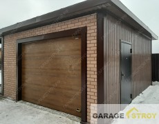 Каркасный гараж с навесом размером 6х8м.