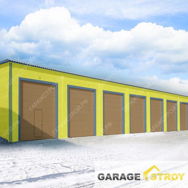 Комплекс гаражных боксов из сэндвич-панелей 8х35м. Строительство гаражных комплексов - ГаражСтрой.РФ