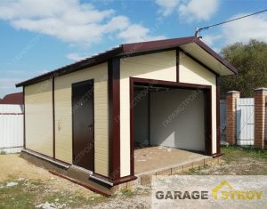 Быстровозводимый гараж из сэндвич панелей 6х4м. вид 4