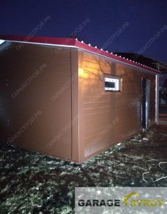 Гараж из сендвич-панелей 100мм на столбчатом фундаменте вид 4