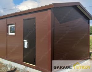 Быстровозводимый гараж 8х4м с навесом 6х4м. вид 11