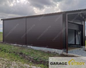 Быстровозводимый гараж 8х4м с навесом 6х4м. вид 5