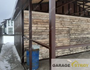 Каркасный гараж с навесом размером 6х8м. вид 7