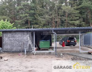 Гараж из сборных сэндвич-панелей с навесом вид 10