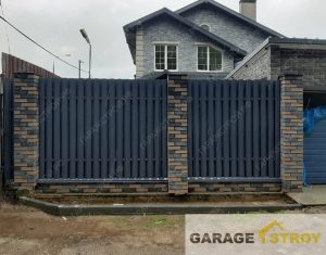 Гараж из сборных сэндвич-панелей с навесом вид 6