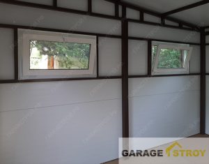 Хозблок из сэндвич-панелей на свайном фундаменте вид 12