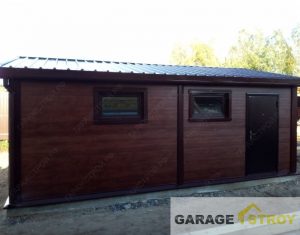 Гараж с хозблоком 7х5м под темное дерево вид 2