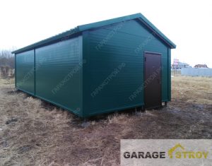 Гараж 6х4м и хозблок 8х4м из сэндвич-панелей вид 2