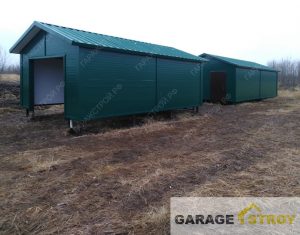 Гараж 6х4м и хозблок 8х4м из сэндвич-панелей вид 3