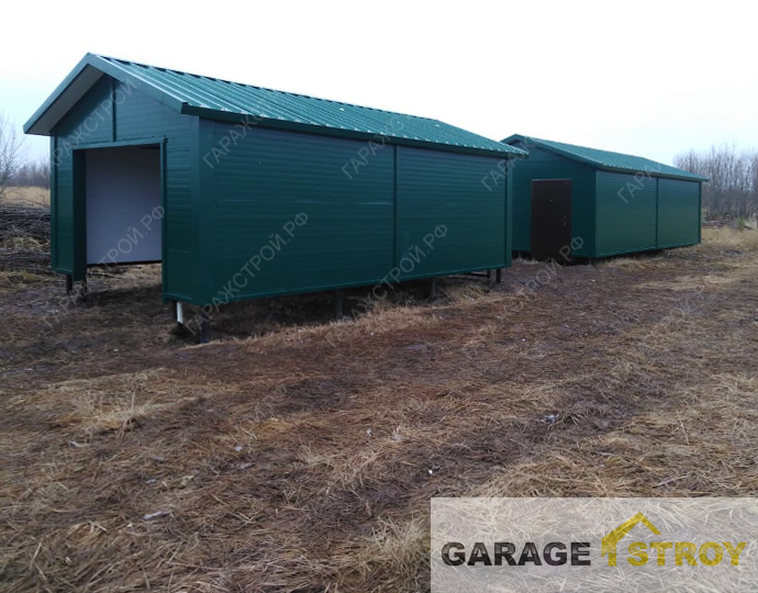 Кейс: Гараж 6х4м с хозблоком 8х4м из сэндвич-панелей