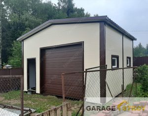 Гараж под подъёмник из сэндвич-панелей 6x6x3,6m. вид 3