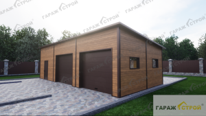Гараж на две машины с хозяйственным блоком