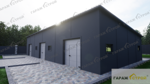 Гараж на 3 автомобиля под ключ