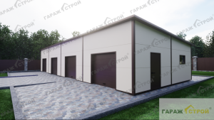 Гараж на 4(четыре) машины из сэндвич-панелей