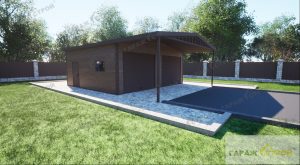 Гараж на 2 машины с навесом