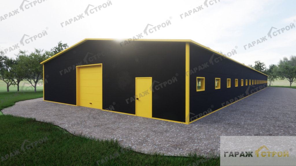 Быстровозводимый коровник из сэндвич-панелей 60х15м