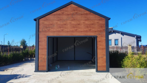 Кейс: Гараж из сэндвич-панелей в стиле Барнхаус 8х5м вид 4