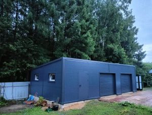 6х11м гараж на 2 машины с хозблоком вид 2